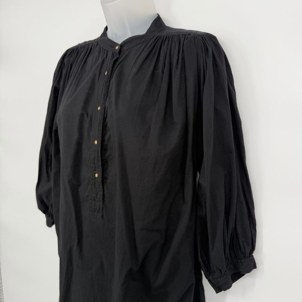 Ulla‎ Johnson Cotton Button Up Mini-Shirt Dress Pleated 3/4 Sleeve Button Cuffs - Picture 3 of 8